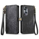 For Honor X40 GT Geometric Zipper Wallet Side Buckle Leather Phone Case(Black) - 2