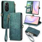 For Honor 50 SE Geometric Zipper Wallet Side Buckle Leather Phone Case(Green) - 1