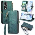 For Honor 50 Geometric Zipper Wallet Side Buckle Leather Phone Case(Green) - 1