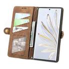 For Honor 50 Geometric Zipper Wallet Side Buckle Leather Phone Case(Brown) - 3