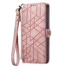 For Honor Play 50 Plus Geometric Zipper Wallet Side Buckle Leather Phone Case(Pink) - 2