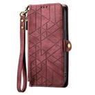 For Honor Play 50 Plus Geometric Zipper Wallet Side Buckle Leather Phone Case(Red) - 2