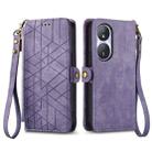 For Honor Play 50 Plus Geometric Zipper Wallet Side Buckle Leather Phone Case(Purple) - 1