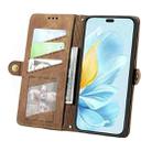 For Honor 200 Lite Global  Geometric Zipper Wallet Side Buckle Leather Phone Case(Brown) - 3