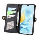 For Honor 200 Lite Global  Geometric Zipper Wallet Side Buckle Leather Phone Case(Black) - 3