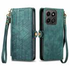 For Honor 200 Smart Geometric Zipper Wallet Side Buckle Leather Phone Case(Green) - 2