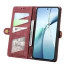 For Honor 200 Smart Geometric Zipper Wallet Side Buckle Leather Phone Case(Red) - 3