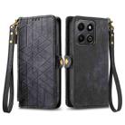 For Honor 200 Smart Geometric Zipper Wallet Side Buckle Leather Phone Case(Black) - 2