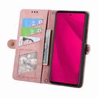 For Honor 400 Lite Global Geometric Zipper Wallet Side Buckle Leather Phone Case(Pink) - 3