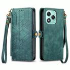 For Honor 400 Lite Geometric Zipper Wallet Side Buckle Leather Phone Case(Green) - 2