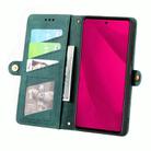 For Honor 400 Lite Geometric Zipper Wallet Side Buckle Leather Phone Case(Green) - 3