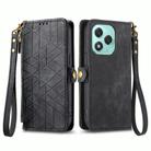 For Honor 400 Lite Geometric Zipper Wallet Side Buckle Leather Phone Case(Black) - 2