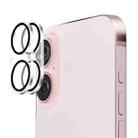 For iPhone 16 / 16 Plus 2pcs ENKAY Hat-Prince 9H Rear Camera Lens Tempered Glass Film - 1