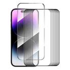 For iPhone 15 Pro Max 10pcs ENKAY Full Glue High Aluminum-silicon Tempered Glass Film - 1