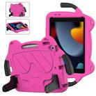 For iPad 10.2 2019 / 2020 / 2021 Ice Baby EVA Shockproof Hard PC Tablet Case(Rose Red+Black) - 1