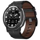 For Garmin Instinct Crossover 22mm Leather Texture Watch Band(Black) - 1