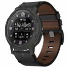 For Garmin Instinct Crossover Solar 22mm Leather Textured Watch Band(Black) - 1