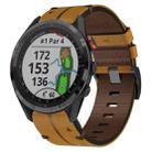 For Garmin Approach S62 22mm Leather Texture Watch Band(Brown) - 1