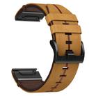 For Garmin Quatix 7 Pro Leather Textured 22mm Watch Band(Brown) - 2