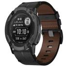 For Garmin Instinct 2X Solar 26mm Leather Texture Watch Band(Black) - 1