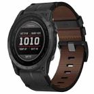 For Garmin Tactix 7 26mm Leather Texture Watch Band(Black) - 1