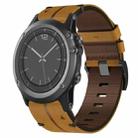 For Garmin Fenix 3 26mm Leather Texture Watch Band(Brown) - 1