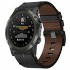 For Garmin D2 Delta PX 26mm Leather Texture Watch Band(Black) - 1