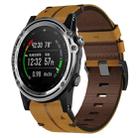 For Garmin Descent MK 1 26mm Leather Texture Watch Band(Brown) - 1