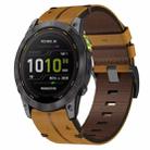 For Garmin Enduro 3 Leather Textured 26mm Watch Band(Brown) - 1