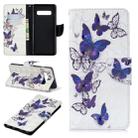 3D Colored Drawing Pattern Horizontal Flip Leather Case for Galaxy S10 Plus, with Holder & Card Slots & Wallet(Butterflies) - 1