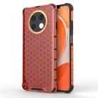 For Huawei Y91 Shockproof Honeycomb Phone Case(Red) - 1