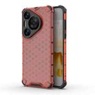 For Huawei Pura 70 Pro Shockproof Honeycomb Phone Case(Red) - 1