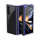 For Samsung Galaxy Z Fold5 5G Electroplating Transparent PC Shockproof Phone Case(Blue) - 1