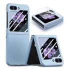 For Samsung Galaxy Z Flip5 JUNSUNMAY Smoothly PC + 9H Tempered Glass Protector Folding Phone Case(Light Blue) - 1