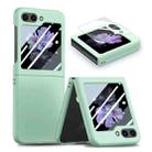 For Samsung Galaxy Z Flip5 JUNSUNMAY 9H Tempered Glass Protector Folding PC Phone Case(Light Green) - 1