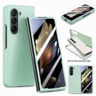 For Samsung Galaxy Z Fold5 JUNSUNMAY Smoothly PC + 9H Tempered Glass Protector Folding Phone Case(Light Green) - 1