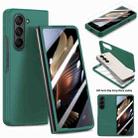 For Samsung Galaxy Z Fold5 JUNSUNMAY 9H Tempered Glass Protector Folding PC Phone Case(Dark Green) - 1