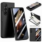 For Samsung Galaxy Z Fold6 JUNSUNMAY Smoothly PC + 9H Tempered Glass Protector Folding Phone Case(Black) - 1