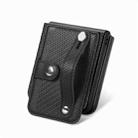 For Samsung Galaxy Z Flip6 JUNSUNMAY Carbon Fiber Pattern Leather Skin PC Folding Phone Case(Black) - 2