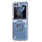 For Samsung Galaxy Z Flip5 JUNSUNMAY Color Painting  Ring Holder Protective Case(Blue) - 1