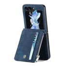 For Samsung Galaxy Z Flip5 JUNSUNMAY Wallet Leather Phone Case with Card Slots(Blue) - 1