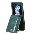 For Samsung Galaxy Z Flip5 JUNSUNMAY Wallet Leather Phone Case with Card Slots(Green) - 1