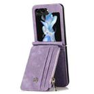 For Samsung Galaxy Z Flip5 JUNSUNMAY Wallet Leather Phone Case with Card Slots(Purple) - 1