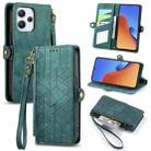 For Xiaomi Redmi 12 Geometric Zipper Wallet Side Buckle Leather Phone Case(Green) - 1