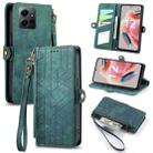 For Xiaomi Redmi Note 12 4G Geometric Zipper Wallet Side Buckle Leather Phone Case(Green) - 1