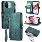 For Xiaomi Redmi 12C Geometric Zipper Wallet Side Buckle Leather Phone Case(Green) - 1