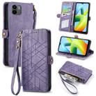 For Xiaomi Redmi A1 Geometric Zipper Wallet Side Buckle Leather Phone Case(Purple) - 1