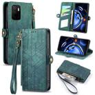 For Xiaomi Redmi Note 11SE Geometric Zipper Wallet Side Buckle Leather Phone Case(Green) - 1