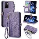 For Xiaomi Redmi Note 11SE Geometric Zipper Wallet Side Buckle Leather Phone Case(Purple) - 1