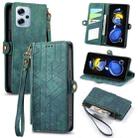 For Xiaomi Redmi Note 11T Pro Geometric Zipper Wallet Side Buckle Leather Phone Case(Green) - 1